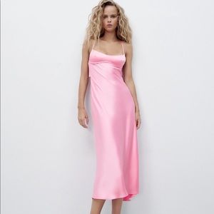 Pink Satin Effect Dress Size Small